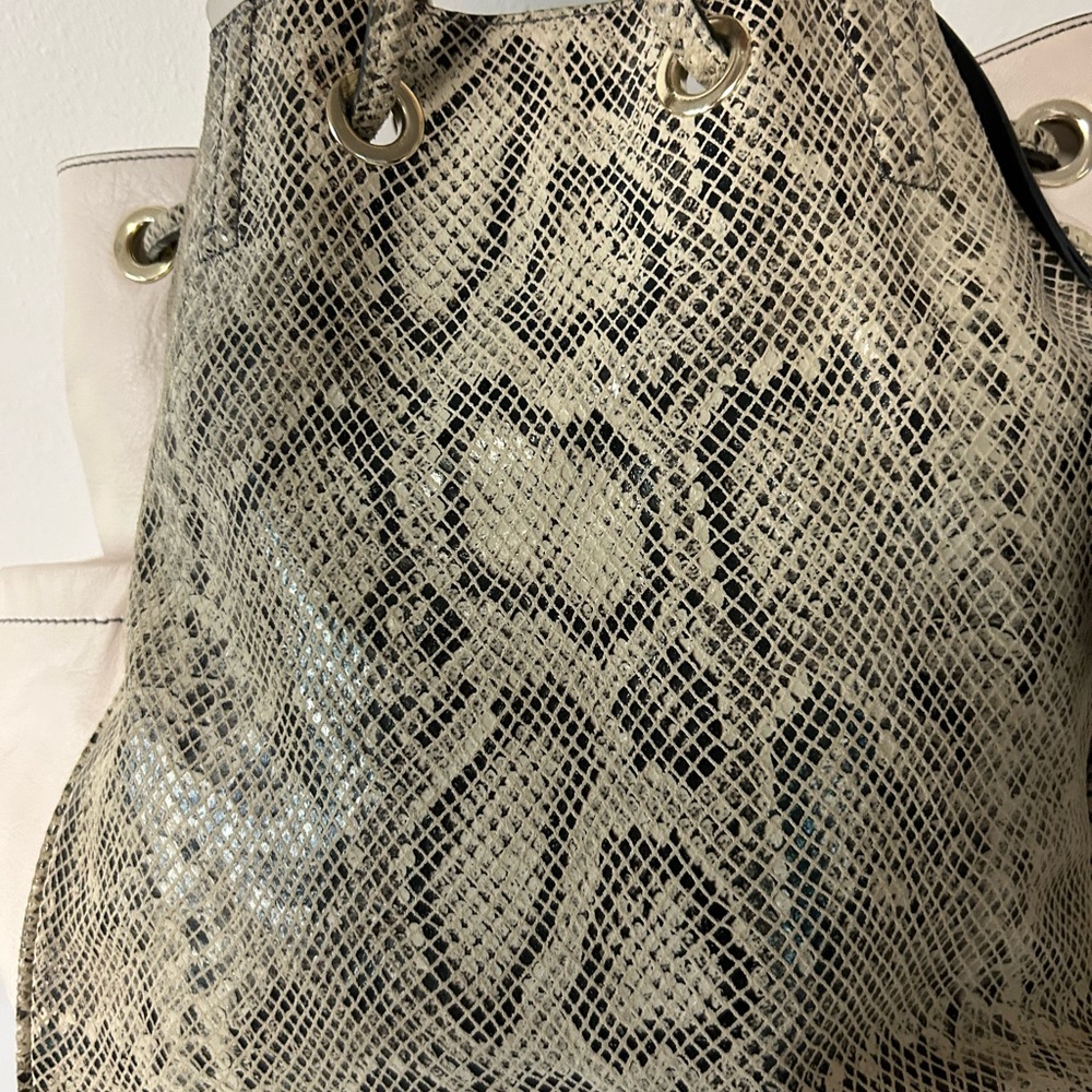 Diane Von Furstenberg Python Embossed Leather Buc… - image 3